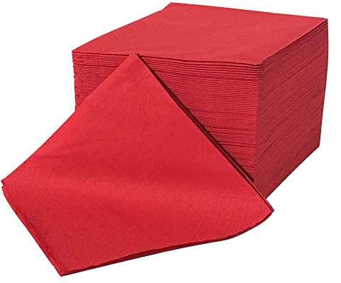 sellaviva Cocktail-Servietten Rot - 1/4 Falz 24x24, 2lagig - Zellstoff Einwegservietten - rot unifarben - Untersetzer für Drinks für BBQ, Feiern, Party - 100 Stück…