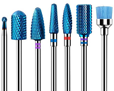 MelodySusie 7*Embouts de Ponceuse à Ongles Pour Manucure et Pédicure, Professionnels Fraises Conique de Haute Qualité Pour Retirer Le Vernis/Gel et Repousser les Cuticules