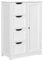 Yaheetech Bathroom Floor Cabinet Cupboard Free Standing Wooden Cabinet Storage Unit with 4 Drawers & 1 Door, Adjustable Shelf, White