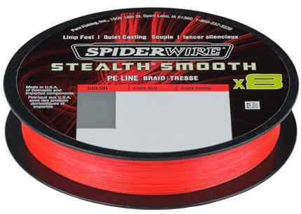 Spiderwire Stealth Smooth 8 New 2020, 8-Fach geflochtene Schnur mit Mikrobeschichtung, 150m, 0,05mm - 0,39mm, 5,4kg - 46,3kg, RED (150, 0,23mm - 23,6kg)