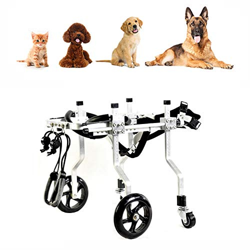 Cora Pet Hunderollstuhl für Klein/Großer Hund, Rollstuhl für Vorderbein/Hinterbein/Hintere Füße, Gehhilfe Hundegehilfe Hunderollwagen, Dog Wheelchair für Haustier mit Einem Gewicht von 1-75 kg