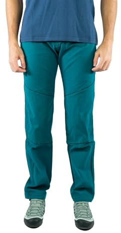 Jeanstrack Pantaloni da Trekking da Uomo da Arrampicata Elastici e Resistenti – Pantaloni da Escursionismo – Comfort e Stile per la Montagna (M, Turia, Verde Ethnic)