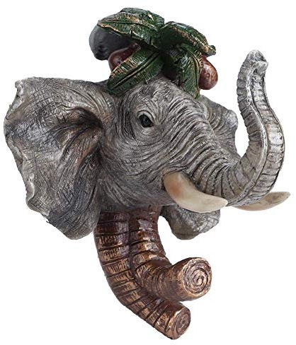 Fdit Wall Hook, Retro Coat Hook, Cute Elephant Pattern for Garage, Garden, Kitchen, Laundry, Office School, Hotel, Restaurant, Hospital, Supermarkets(Elephant (Vintage))