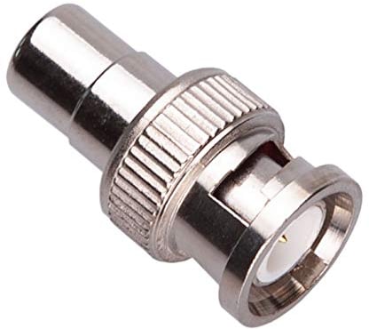BNC Maschio a RCA Femmina Adattatore Fono CCTV Coax Coaxial Accoppiatore Connettore Spina Compatibile con Telecamera di Sicurezza CCTV/Sistemi di Sorveglianza DVRs Switchers Cavo TV Placcato Nickel
