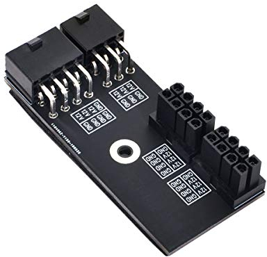 cablecc Dual ATX 8Pin Buchse auf 6 + 8pin Stecker 180 Grad abgewinkelt Netzteil für NVIDIA 3080 3090 Grafikkarte GPU