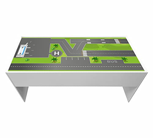 STIKKIPIX Möbelfolie DSWT07 Aufkleber passend für den DUNDRA-Tisch von IKEA (Möbel nicht inklusive) (1, Flughafen)