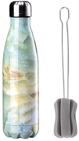 Borracce Termiche Borraccia Acciaio Inox Bottiglie di Bevande sportive Leggero Bottiglia di Acqua Bottiglia d'acqua riutilizzabile green,500ml