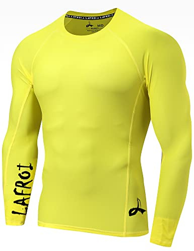 LAFROI Men's Long Sleeve UPF 50+ Baselayer Skins Performance Fit Compression Rash Guard-CLYYB