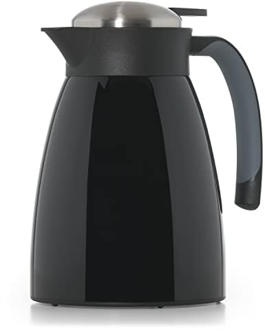 Blumtal Thermoskanne 1l - BPA-freie Teekanne mit Quick Tip Verschluss - auslaufsichere Kaffeekanne thermo für langanhaltende Isolation - Kanne für Tee/Kaffe - Thermoskanne Kaffee - Thermokanne Schwarz