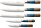 Katana Saya Elements 6 Piece Kitchen Knife Set, Ocean Blue - High Carbon VG-10 Damascus Steel for Extreme Toughness & Sharpness – Natural Olivewood & Resin Handle