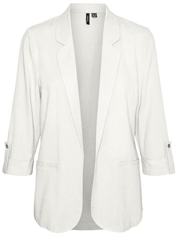 VERO MODA Vmjesmilo 3/4 Loose Blazer Wvn Ga Noos, Bianco, S Donna