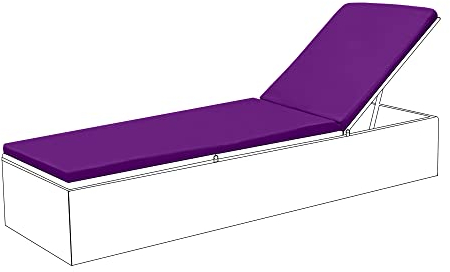 Gardenista Outdoor Auflage Gartenliege | Polsterauflagen für Gartenmöbel | Wasserbeständig Liegepolster | Bequeme Sonnenliege Liegestuhl Kissen | leicht Sonnenliege Auflage mit Faser Füllung (Lila)