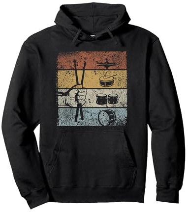 Drumsticks Drummer Schlagzeuger Retro Schlagzeug Pullover Hoodie