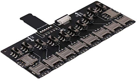 Dacvgog Adaptateur de Carte SIM 10 Emplacements Lecteur de Carte Multi-SIM Mini SIM Nano avec Interrupteur de Commande IndéPendant pour IPhone5 / 6/7/8 / X