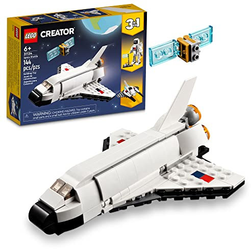 LEGO Creator 31134 Jouet de Navette Spatiale 3 en 1 vers Figurine d'astronaute vers Vaisseau Spatial, Jouets de Construction pour Enfants, garçons, Filles à partir de 6 Ans, idée Cadeau créative