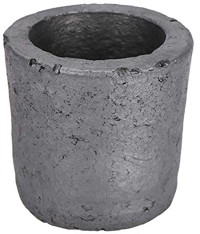 ANKROYU Creuset en graphite d'argile de fonderie,Pot de serrage en carbure de silicium et graphite, Pince à coupelles noire Pan, Outil de fusion de torche de four 1Kg