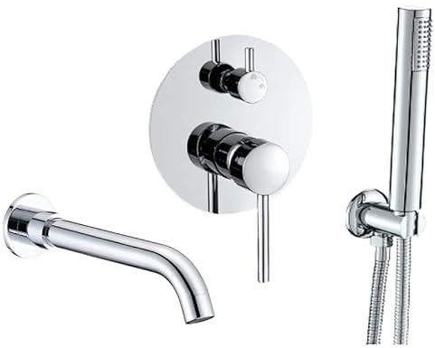 VALAZ duscharmatur Chrom | Einhebelmischer Dusche, Warm und Kaltwassermischer, Wassersparer | Schnelle und einfache Installation | Edelstahl, Jucar-serie