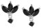 Damen Ohrstecker Vintage, Frauen Ohrringe Silber Elegantes Blatt Zirkonia Schwarz Earrings Modeschmuck Geschenke