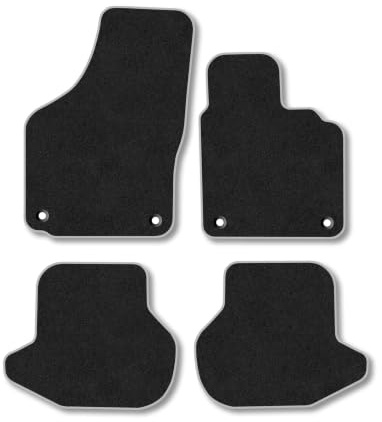 VW Eos (2006-2015) Carpet Car Mats | Grey Edge Trim Tailored Fit Floor Mats Full Coverage Protection Accessories Easy Clean Anti Slip Made in the UK