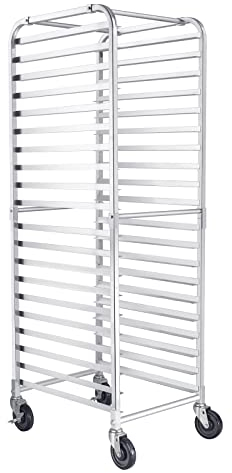HARDURA 20 Tier Bakery Rack with Casters, NSF Home Commercial Kitchen Bun Pan Rack, Aluminum Storage Cooling Trolley,20''x26''x69''H