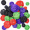 Patelai Dekorative Rattan-Kugeln für Herbst, Halloween, Handwerk, Hochzeit, Party, Potpourri-Dekor, 4 Größen (Orange, Lila, Schwarz, Grün), 72 Stück