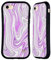 Head Case Designs Offizielle Suzan Lind Violett Weiß Grau Wirbel Aus Marmor Hybride Handyhülle Hülle Huelle kompatibel mit Apple iPhone 7/8 / SE 2020 & 2022
