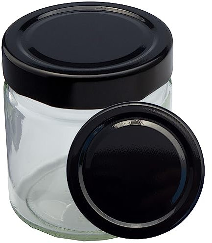 Deep-Twist-Off Honigglas mit Metalldeckel 250g | Schwarz | 1 Paket (96 Stk)
