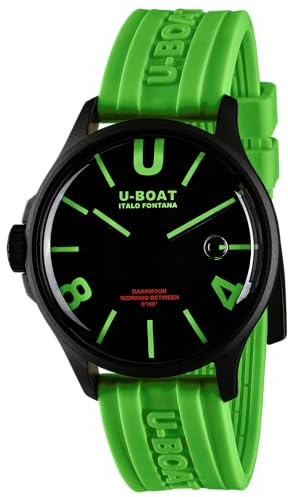 U-Boat Darmoon Herren Uhr analog Schweizer Quarzwerk mit Silikon Armband 9534