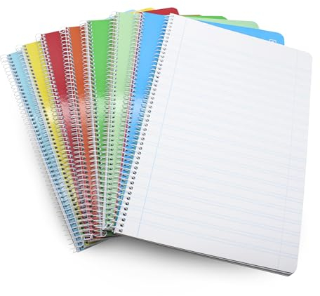 DOJA Barcelona | Notizblock DIN A4 Lineatur 3 | 8er Pack | Schreibblock A4 mit Softcover | 3,5 mm | 297x210mm | 80 Blatt | Zufällige Farben | Schreibheft Lineatur 3, Schulhefte, Collegeblock ...