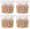 YARNOW 4 Pièces Panier De Fleurs Panier De Pot De Plante Mini Panier De Rangement Tissé Pots De Fleurs En Osier Cache-pot En Rotin Pots Succulents Rural Corde De Papier Boîte De Rangement