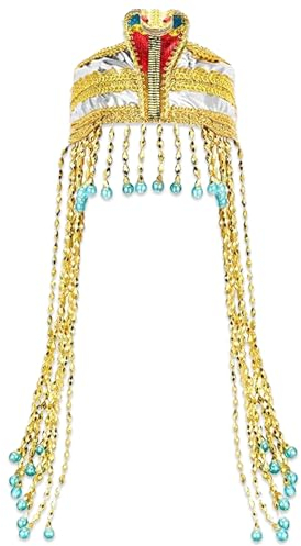 ZALHIN Halloween Ägyptische Kopfbedeckung Kostüm Zubehör Kleopatra Kostüm Kopfbedeckung Halloween Kostüme Vintage Party Dekoration