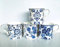 heritage FINE Bone China Set of 4 Mugs Gift Boxed Blue Story Design (4)