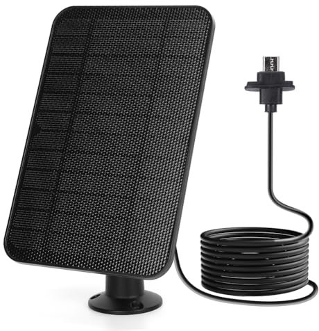 Fiorky 4W 5V Solar Panel for Security Camera, Solar Panel IP65 Waterproof Solar Panel Charger 360° Adjustment Mount with Rubber Plug for Blink Outdoor 4 (4th Gen)