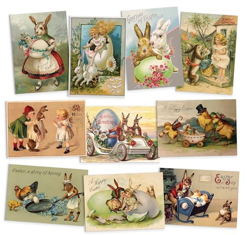 Viktorianische Postkarten-Set, 10 Stück, Osterkarten, seltsam, lustig, niedlich, einzigartig