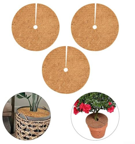 QOXEZY Discos de mantillo de coco para protección de plantas de coco (37 cm)