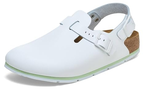 Birkenstock Damen Herren Tokio Pro Hausschuhe Leder Pantoletten - Clogs - Zertifiziert nach Norm EN ISO 20347:2145 - Berufsschuhe für Medizin, Gastronomie und Service