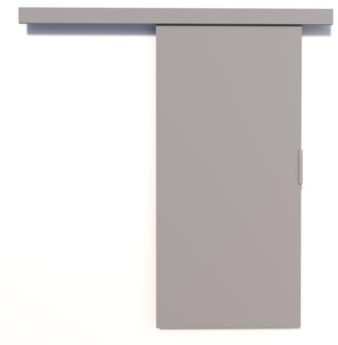 MINIO go for it - Porte Coulissante Interieur avec Rail CLEAN A, Portes Coulissantes Murales Intérieures, Coulis, Complet Raille Doors, Ensemble Porte Interieur (Gris Mat 96x205 cm)