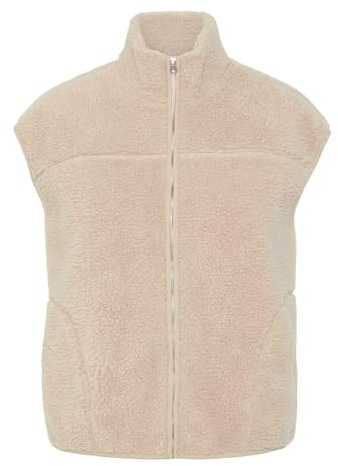Pieces Pcsadia Teddy Vest Noos Bc, Argento, XL