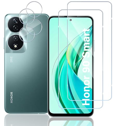 Mayfun Protector de Pantalla para HONOR 90 Smart 5G Protector(No para Honor 90), [2+2 Piezas] Cristal Templado y Protector de Lente de Cámara, 9H Dureza, Antiarañazos Vidrio Templado Film Protection