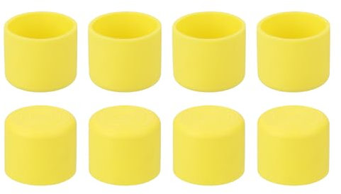 sourcing map 8Pcs Chair Leg Tips Caps, 1-3/16 Inner Diameter PVC Non-Slip Feet End Caps Cover, Round Chair Leg Floor Protectors for Furniture, Yellow