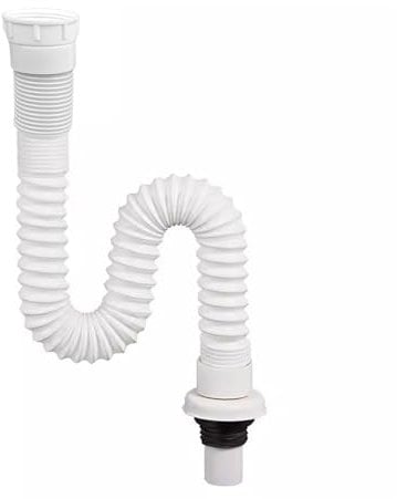 Sifone Lavabo Bagno,Tubo di Scarico Flessibile,Scarico Lavandino Bagno,Tubo Scarico Lavandino,Tubo di Scarico a Sifonato Plastica,Scarico da Cucina Lavello Universale,Allungabile da 320-780 mm