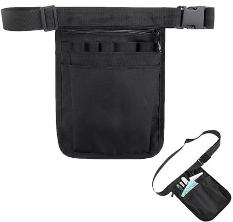 Krankenschwester Gürteltasche, Gürteltasche Einzelhandel Krankenschwester Organizer Krankenpflegetasche mit Verstellbarer Gürtel Fächern für Schere Pflegeset (Schwarz)