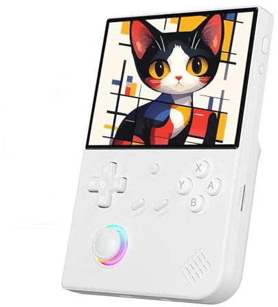 BuLuHAHA RG40XXV Retro Game Console - schermo IPS da 4,0 pollici Sistema Linux Scheda TF da 64G, Console di Giochi Portatile RG40XX V Supporto HDMI Uscita TV(bianco)
