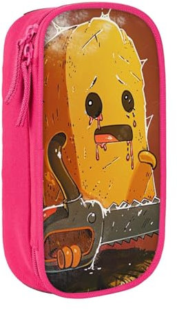 LRHCNZDCP Cute Crying Chainsaw Printed Pencil Case Pouch Pink, Cute Pencil Pen Case Pencil Box Pen Bag for School Office