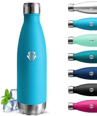 Grsta Gourde Isotherme, Gourde 750ml, Gourde Inox, Sans BPA, Gourde Reutilisable, 24h Froid & 12h Chaud, Gourde Enfant Anti Fuite, Thermos pour Bureau, Voyage, Camping, Sport, Yoga, Bleu Ciel