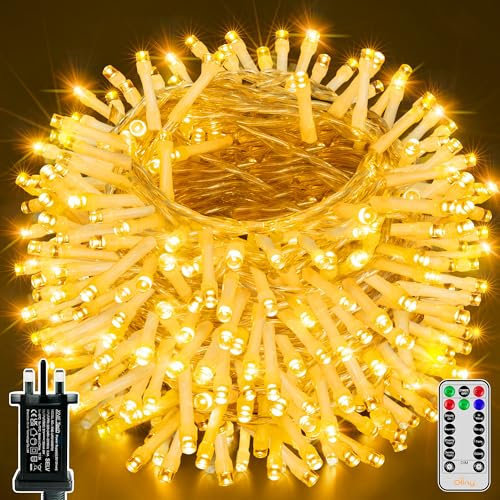 Ollny Fairy Lights Mains Powered, 80m 800 LED Outdoor String Lights, Warm White Waterproof Garden Light with Plug/Timer/8 Modes/Dimmable for Outside/Indoor/Window/Wedding Decorations