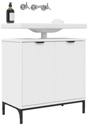 vidaXL Waschbeckenschrank Weiß 60,5 x 33,5 x 61 cm Holzwerkstoff