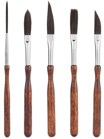 5pcs Pinstriping Brush, High-Performance Pinstriping Paint Watercolor Brush Set with Detail Liner Scroll Sword Dagger Striper Paintbrushes Tools for Fine Lines & Decorative Painting Supplies