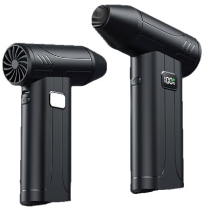 Soffiatore portatile con ventola turbo a 6 velocità, display digitale ad alta velocità 100000 giri/min, batteria 6000 mAh, luce LED per barbecue da campeggio all'aperto