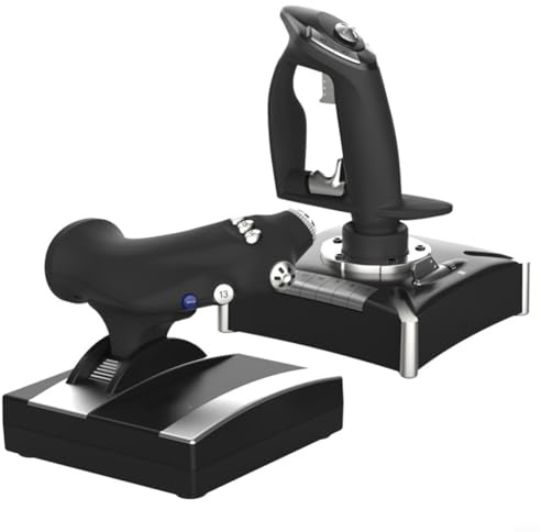 Glomc Paquete de 2 controladores de vuelo simulados para PC para PS4 para Xbox, mango ergonómico de ABS para juegos Win10, botones de palanca de precisión para Flight Sim